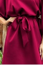  287-18 SOFIA Butterfly dress with a binding at the waist - Burgundy color 