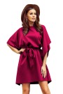  287-18 SOFIA Butterfly dress with a binding at the waist - Burgundy color 