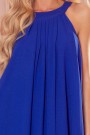  350-9 ALIZEE - chiffon dress with a binding - blue 
