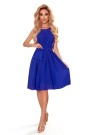  350-9 ALIZEE - chiffon dress with a binding - blue 