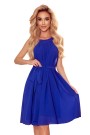  350-9 ALIZEE - chiffon dress with a binding - blue 