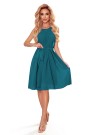  350-6 ALIZEE - chiffon dress with a binding - sea color 