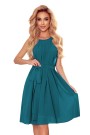  350-6 ALIZEE - chiffon dress with a binding - sea color 