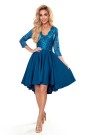  210-14 NICOLLE - dress with longer back with lace neckline - sea color 