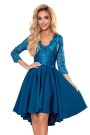  210-14 NICOLLE - dress with longer back with lace neckline - sea color 