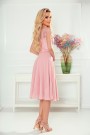  381-1 LINDA - chiffon dress with lace neckline - dirty pink 