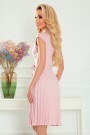  385-1 WENDY Pleated dress with an envelope neckline - powder pink 
