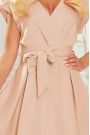  348-3 SCARLETT - flared dress with a neckline - beige colour 