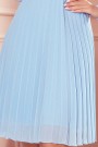  313-10 ISABELLE Pleated dress with neckline and long sleeve - light blue 