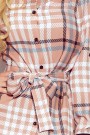  288-4 Shirt dress with buttons - beige and white check 