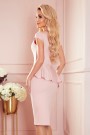  192-13 Elegant midi dress with frill - powder pink 