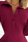  286-5 SANDY Flared shirt dress - Burgundy color 