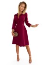  286-5 SANDY Flared shirt dress - Burgundy color 