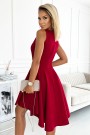  397-1 Elegant dress with a longer back - red with glitter 