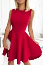  397-1 Elegant dress with a longer back - red with glitter 