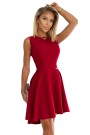  397-1 Elegant dress with a longer back - red with glitter 