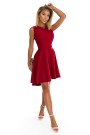  397-1 Elegant dress with a longer back - red with glitter 