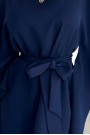  287-24 SOFIA Butterfly dress with a binding at the waist - navy blue 