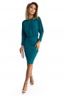  399-1 LARA Striped dress with cuffs in the sleeves - sea color 