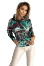  390-2 Kangaroo hoodie - turquoise brown marble 