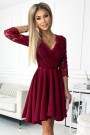  210-15 NICOLLE dress with longer back and neckline - burgundy color 