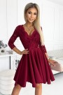  210-15 NICOLLE dress with longer back and neckline - burgundy color 