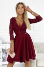  210-15 NICOLLE dress with longer back and neckline - burgundy color 