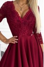  210-15 NICOLLE dress with longer back and neckline - burgundy color 