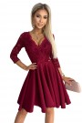  210-15 NICOLLE dress with longer back and neckline - burgundy color 