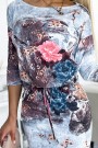  13-155 Sports dress with a tie - flowers on a stone background 