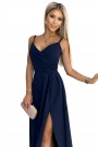  299-7 CHIARA elegant maxi dress with straps - navy blue 