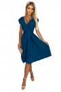  348-5 SCARLETT - flared dress with a neckline - sea color 