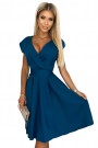  348-5 SCARLETT - flared dress with a neckline - sea color 
