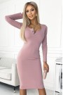 441-2 Dress with three buttons on the neckline - dirty pink 
