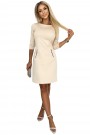  420-2 MARY Dress with gold zippers - Beige 