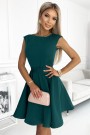  442-1 Flared dress with small sleeves - green 