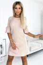  217-7 NEVA Trapezoidal dress with flared sleeves - beige 
