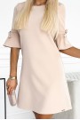  217-7 NEVA Trapezoidal dress with flared sleeves - beige 