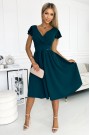  425-1 MATILDE Dress with a neckline and short sleeves - green 