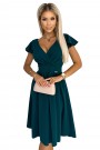  425-1 MATILDE Dress with a neckline and short sleeves - green 