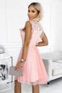  454-2 GRETA dress with lace and gold belt - peach 