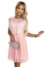  454-2 GRETA dress with lace and gold belt - peach 