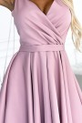  478-2 MAYA Dress with longer back, neckline and belt - dirty pink 