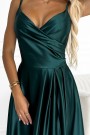  299-9 CHIARA elegant satin maxi dress with straps - green 