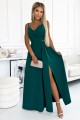  299-11 CHIARA elegant maxi long dress with straps - green 