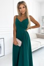  299-11 CHIARA elegant maxi long dress with straps - green 