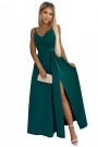  299-11 CHIARA elegant maxi long dress with straps - green 