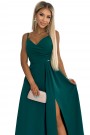  299-11 CHIARA elegant maxi long dress with straps - green 