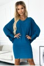  402-3 Bat dress with a neckline - sea color with glitter 