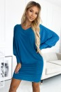  402-3 Bat dress with a neckline - sea color with glitter 